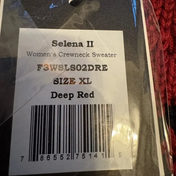 NWT Alp N Rock Selena II Crew Neck Sweater Deep Red Fair Isle Winter Ski XL